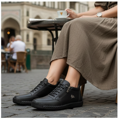 🔥 -50% DTO. | Zapatos Ergonómicos de Piel Premium 👞 Antideslizantes e Impermeables ✅Soporte Plantar, Unisex
