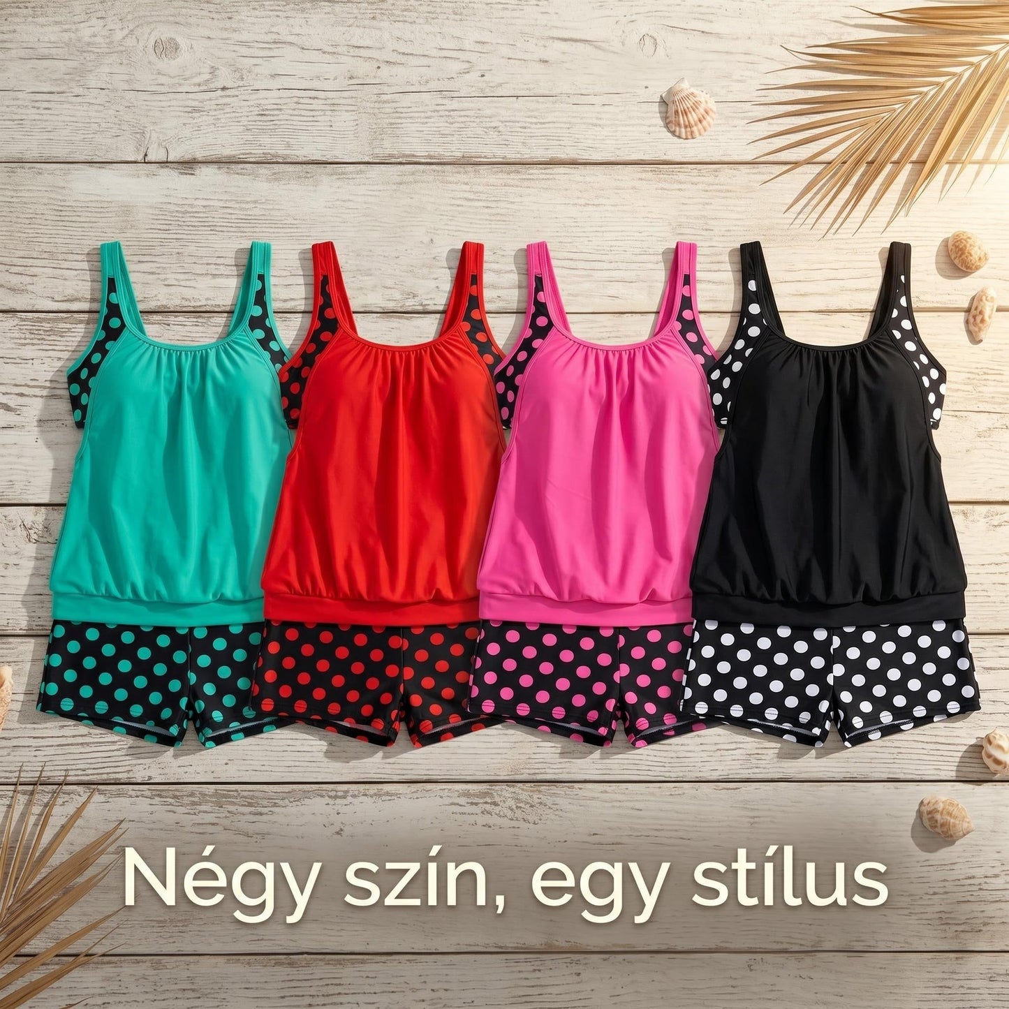 Női pöttyös kétrészes fürdőruha - Stílusos és kényelmes nyári összeállítás! 🌊