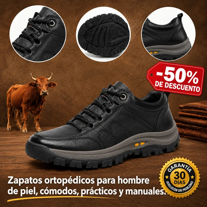 🎁Último día para un 50% de descuento, ¡no te lo pierdas!⏰Hecho de piel de becerro australiana🐂Soporte para el pie: alivia el dolor de pies✅Impermeable y antideslizante, cómodo para caminar.