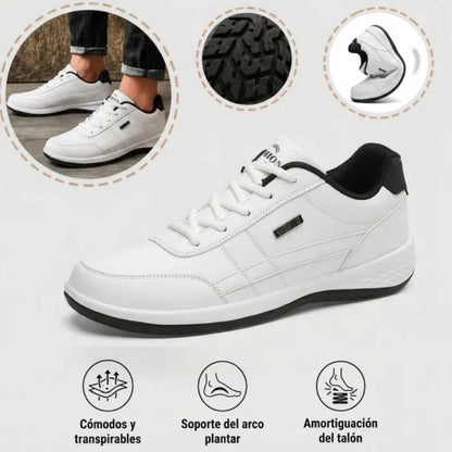 🎁 Oferta especial: 50% de descuento 🎁 Zapatos ortopédicos de cuero para hombre — Cosidos a mano 👟 Impermeables y antideslizantes ✅ Soporte para el arco del pie — Cómodos para caminar