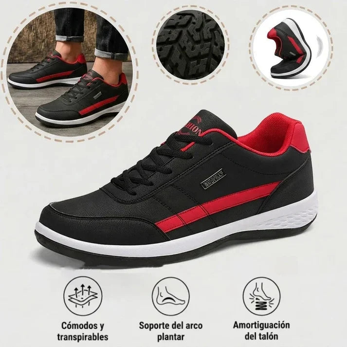 🎁 Oferta especial: 50% de descuento 🎁 Zapatos ortopédicos de cuero para hombre — Cosidos a mano 👟 Impermeables y antideslizantes ✅ Soporte para el arco del pie — Cómodos para caminar