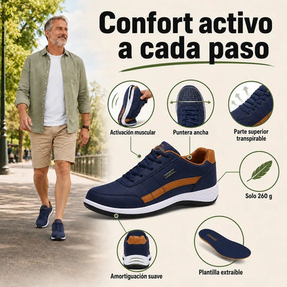 🎁 Oferta especial: 50% de descuento 🎁 Zapatos ortopédicos de cuero para hombre — Cosidos a mano 👟 Impermeables y antideslizantes ✅ Soporte para el arco del pie — Cómodos para caminar