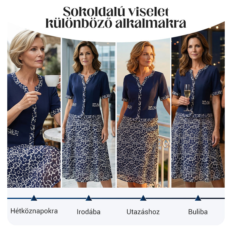 💥50% Árcsökkentés | Divatos A-vonalú Virágmintás Egyberuha + 📿Ingyenes Gyönyörű Nyaklánc – Minden Testalkatra!