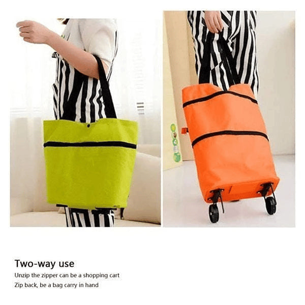 ✨2 az 1-ben bevásárlószatyor, összecsukható zöld szatyor – Tökéletes bevásárláshoz! 🛍️💪