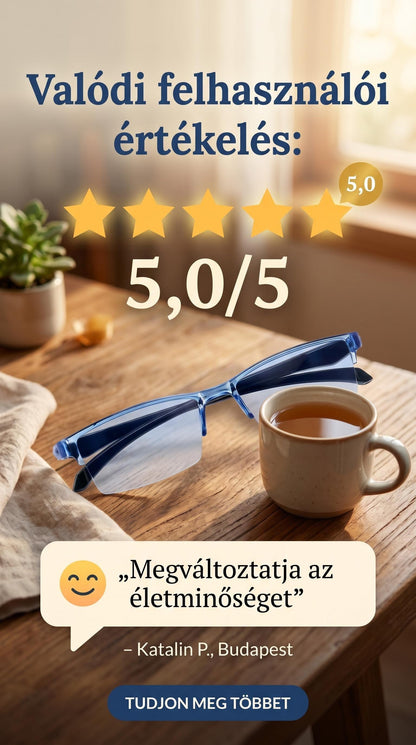 🔥1+1 ingyenes🔍👀 Közelre és távolra is éles látás | Öntérfókuszú olvasószemüveg👓