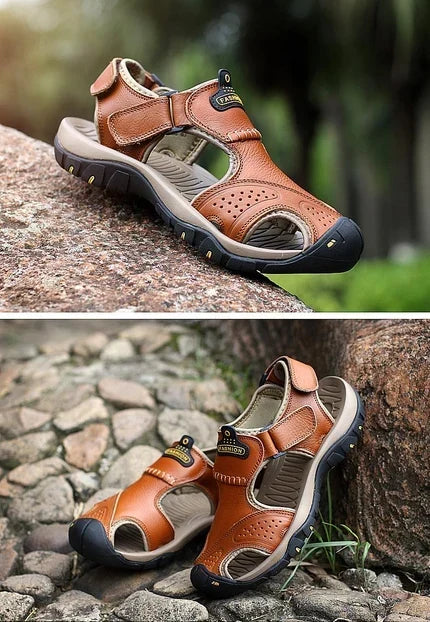 Bstoora|【⏰Nuevas sandalias para hombre, ¡50% de descuento hoy!】 Fabricadas en piel de vacuno de primera calidad, estas sandalias son cómodas, transpirables y alivian la fatiga del pie. Una opción ideal para el verano.