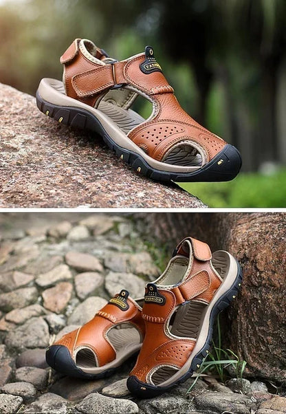 Bstoora|【⏰Nuevas sandalias para hombre, ¡50% de descuento hoy!】 Fabricadas en piel de vacuno de primera calidad, estas sandalias son cómodas, transpirables y alivian la fatiga del pie. Una opción ideal para el verano.