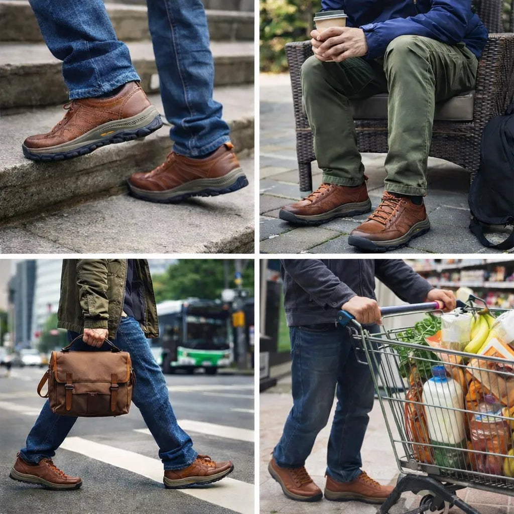 🎁Oferta por tiempo limitado: 50% de descuento🔴Zapatos de cuero genuino de alta calidad🦶Alivian el dolor de pies y la fascitis plantar - Impermeables y antideslizantes✅Disponibles en varias tallas