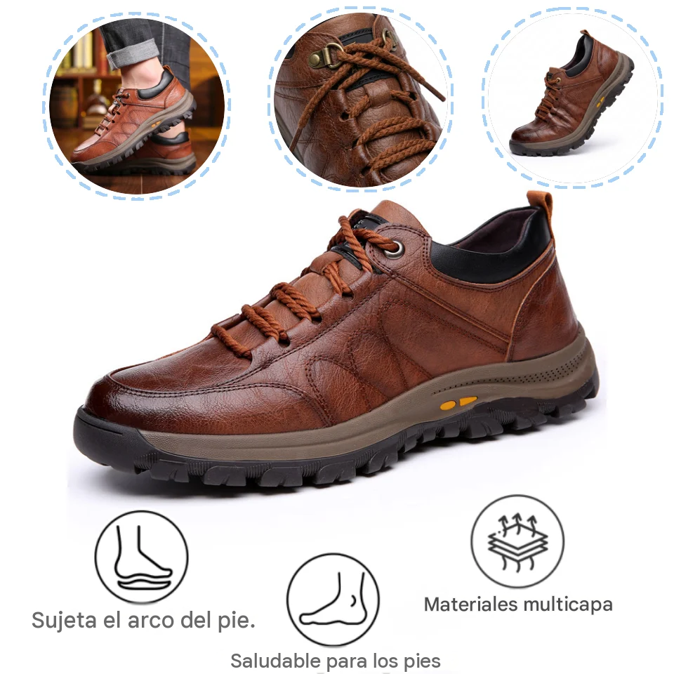 【⏰¡Hoy a mitad de precio! ⚡】Zapatos de piel española hechos a mano | Elegantes y refinados | Cómodos y transpirables | Alivian el dolor de pies | Acompañan al hombre en cada paso