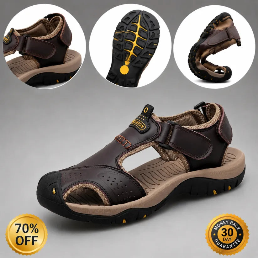 Bstoora|【⏰Nuevas sandalias para hombre, ¡50% de descuento hoy!】 Fabricadas en piel de vacuno de primera calidad, estas sandalias son cómodas, transpirables y alivian la fatiga del pie. Una opción ideal para el verano.