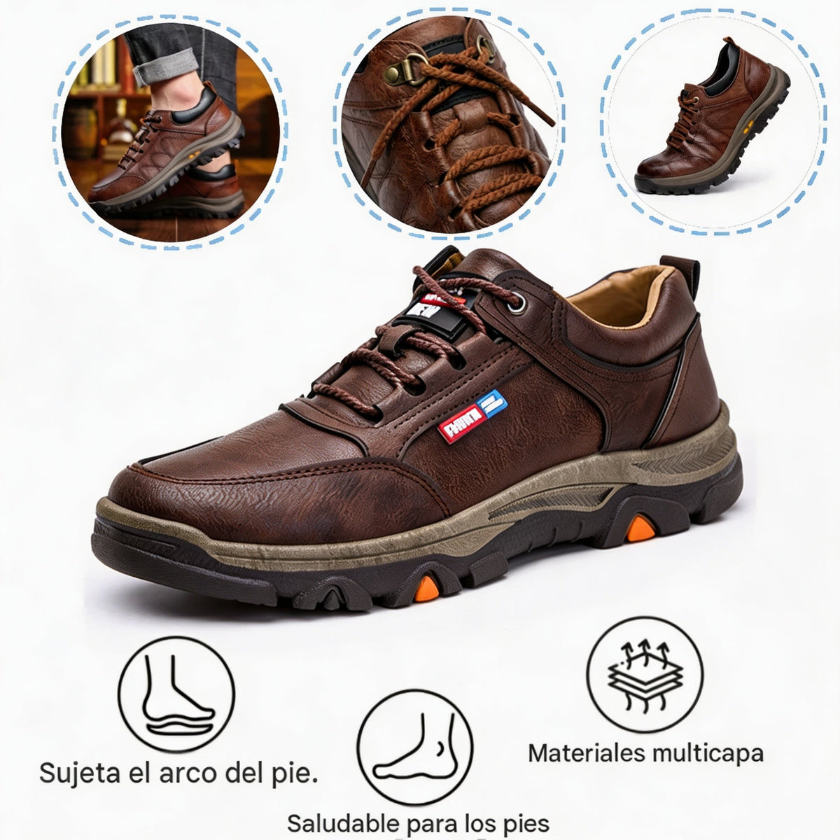 【⏰¡Hoy a mitad de precio! ⚡】Zapatos de piel española hechos a mano | Elegantes y refinados | Cómodos y transpirables | Alivian el dolor de pies | Acompañan al hombre en cada paso