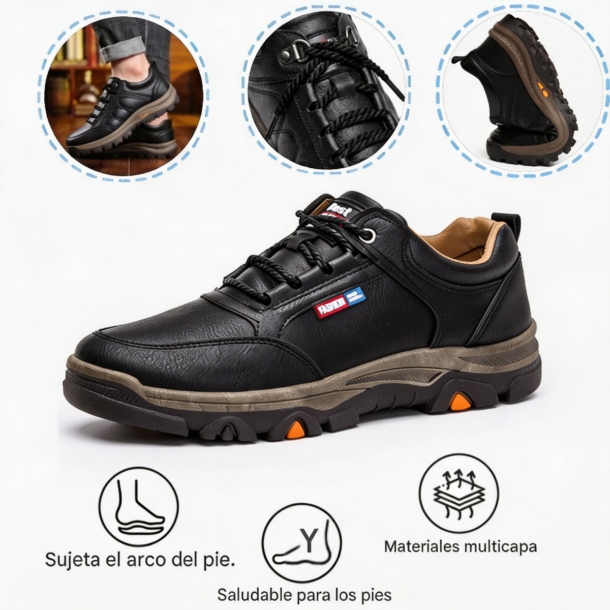 【⏰¡Hoy a mitad de precio! ⚡】Zapatos de piel española hechos a mano | Elegantes y refinados | Cómodos y transpirables | Alivian el dolor de pies | Acompañan al hombre en cada paso