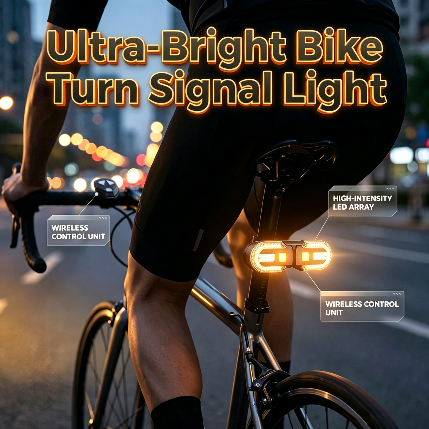 🚴 Kerékpáros Vezeték Nélküli Hátsó Lámpa 🔦 Távirányítóval, Tölthető, Vízhatálló – Biztonságos Éjszakai Kerékpározáshoz