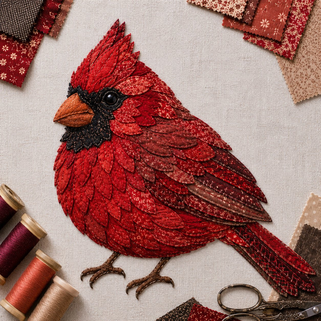 3D Patchwork Madár DIY Kézműves Készlet – Szövetből Készült Élő Madár Alkotás