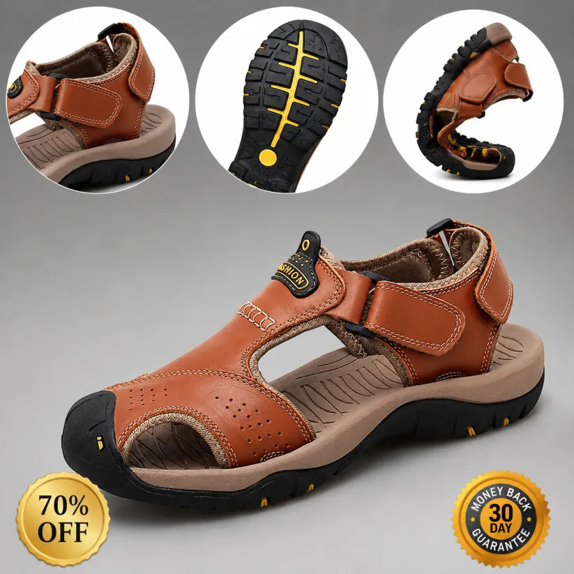 Bstoora|【⏰Nuevas sandalias para hombre, ¡50% de descuento hoy!】 Fabricadas en piel de vacuno de primera calidad, estas sandalias son cómodas, transpirables y alivian la fatiga del pie. Una opción ideal para el verano.
