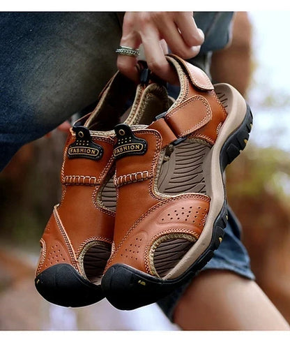 Bstoora|【⏰Nuevas sandalias para hombre, ¡50% de descuento hoy!】 Fabricadas en piel de vacuno de primera calidad, estas sandalias son cómodas, transpirables y alivian la fatiga del pie. Una opción ideal para el verano.
