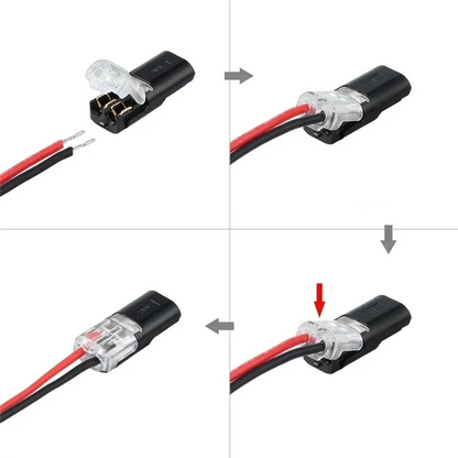 🏆 Dupla kábelcsatlakozó reteszelő kapoccsal – Gyors és biztonságos elektromos kötés