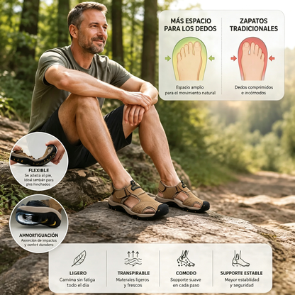 Bstoora|【⏰Nuevas sandalias para hombre, ¡50% de descuento hoy!】 Fabricadas en piel de vacuno de primera calidad, estas sandalias son cómodas, transpirables y alivian la fatiga del pie. Una opción ideal para el verano.