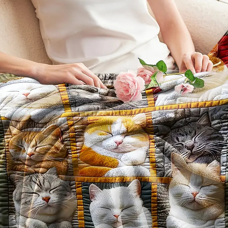 ✨Modern flanel takaró macskamintával - szuper puha és meleg takaró minden évszakra🐾