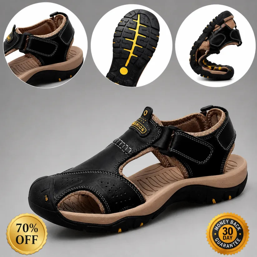 Bstoora|【⏰Nuevas sandalias para hombre, ¡50% de descuento hoy!】 Fabricadas en piel de vacuno de primera calidad, estas sandalias son cómodas, transpirables y alivian la fatiga del pie. Una opción ideal para el verano.