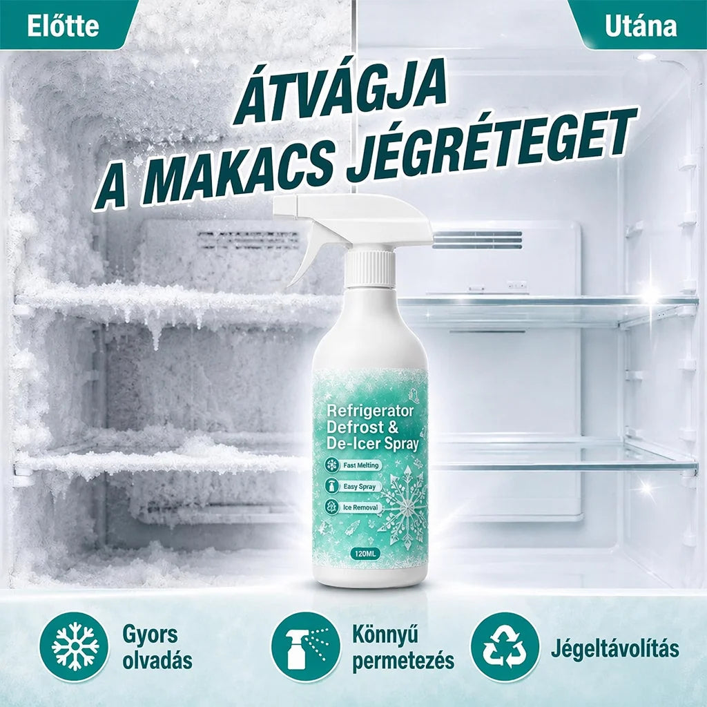 【🧊💨🔥】Gyorsan ható hűtőszekrény-jégoldó spray