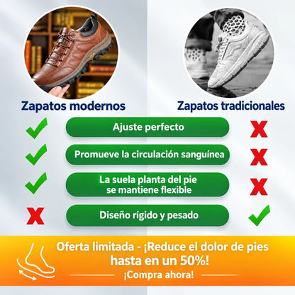 🎁Último día para un 50% de descuento, ¡no te lo pierdas!⏰Hecho de piel de becerro australiana🐂Soporte para el pie: alivia el dolor de pies✅Impermeable y antideslizante, cómodo para caminar.