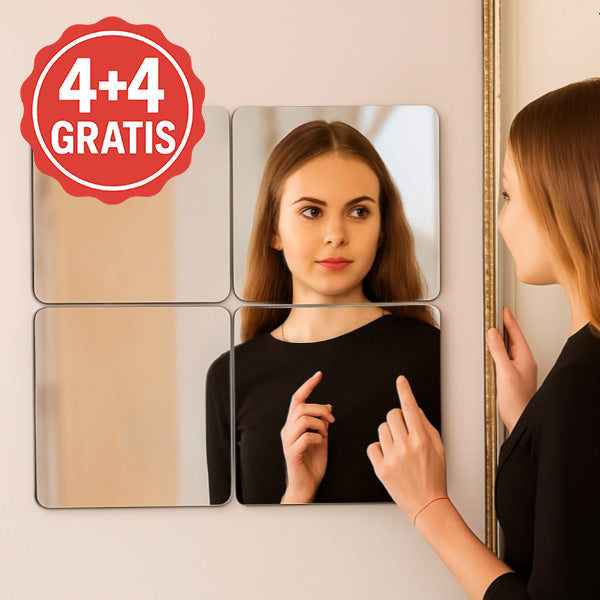 Öntapadós tükrök HD tisztasággal (8 darab, 30×30 cm) | MIRRAZE 4+4 INGYEN