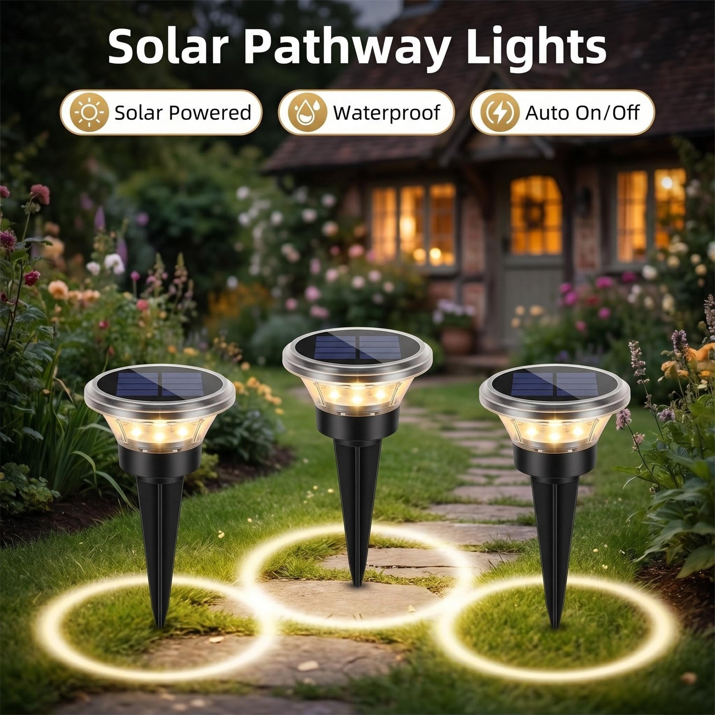 🚨 Napelemes Kerti Út LED Lámpák – Automatikus Érzékelővel 💡