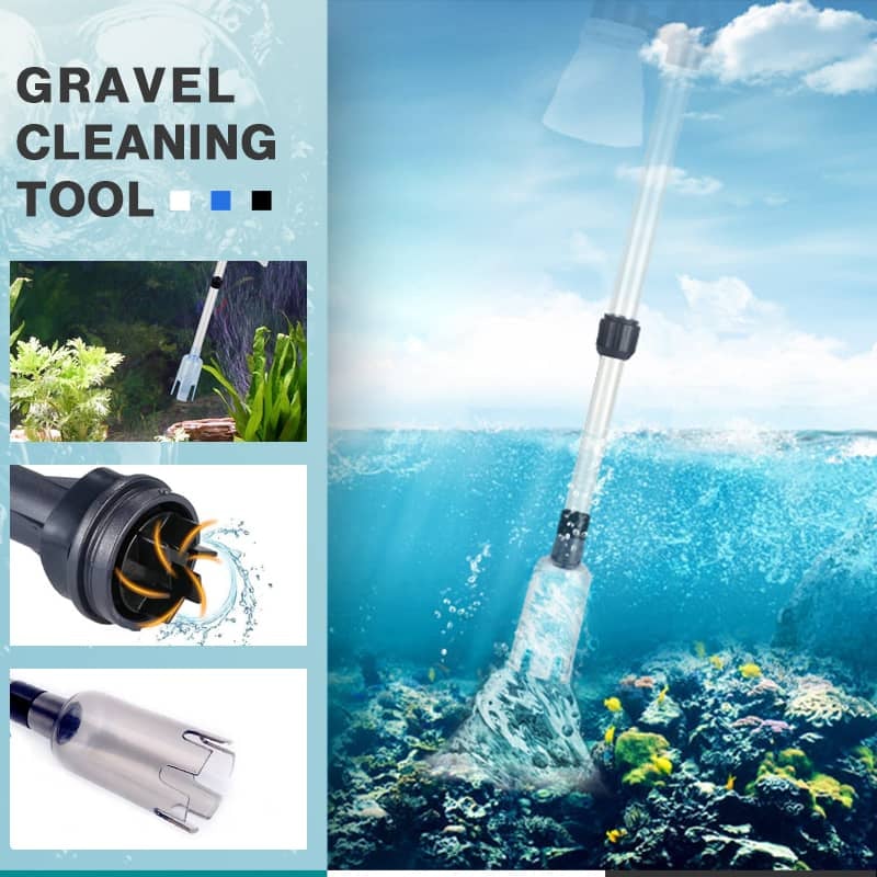 🐠Elektromos akvárium aljzattisztító - Elemmel működik, állítható hosszúságú - Minden akváriumhoz alkalmas🧹🐟