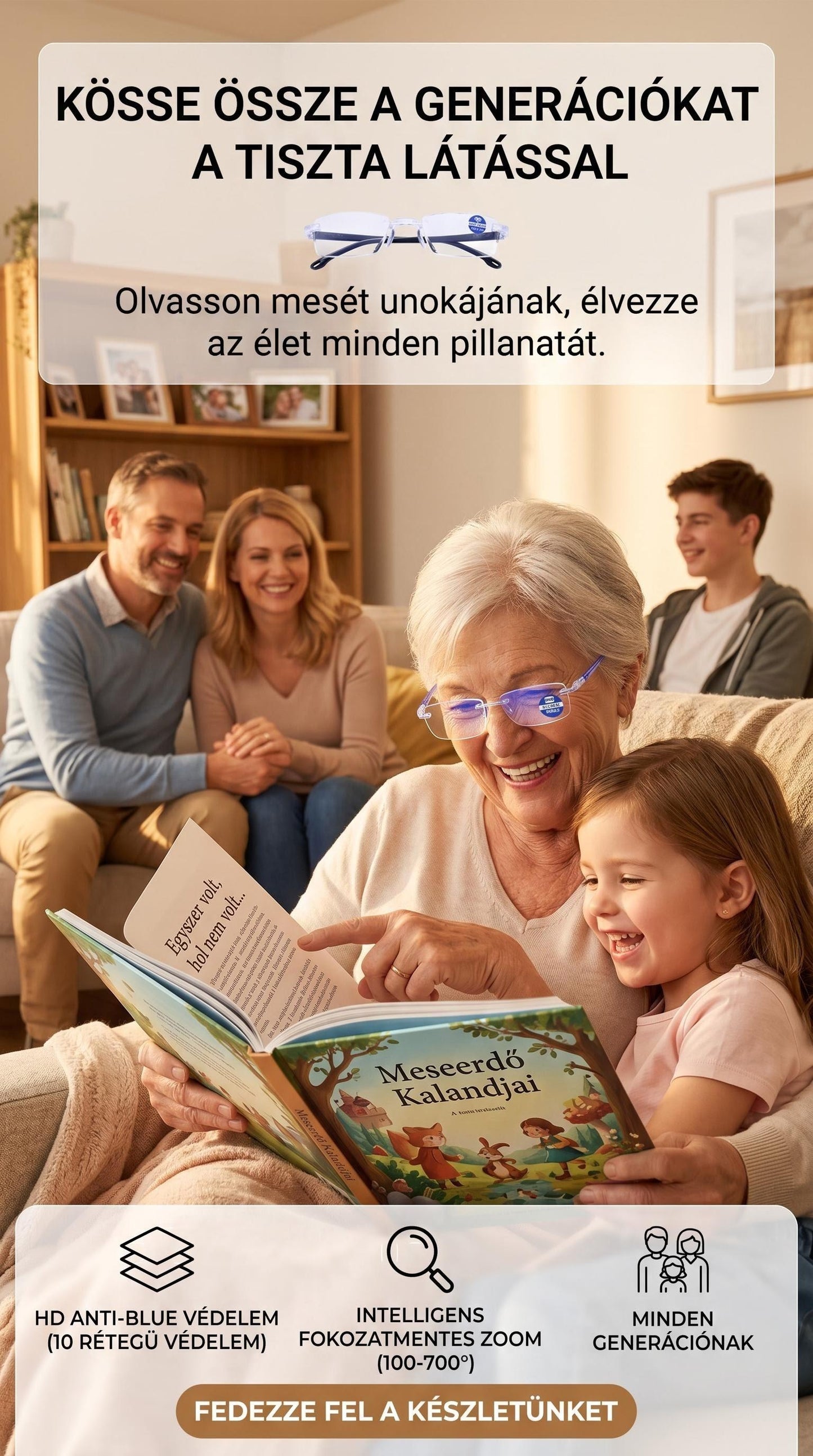 🔥1+1 ingyenes🔍👀 Közelre és távolra is éles látás | Öntérfókuszú olvasószemüveg👓