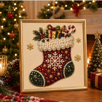 🎄 Karácsonyi Gyöngy és Strassz Festőkészlet – Kézműves DIY Foglalkozás Gyerekeknek és Felnőtteknek