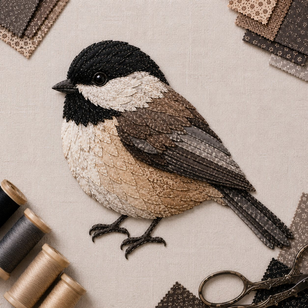 3D Patchwork Madár DIY Kézműves Készlet – Szövetből Készült Élő Madár Alkotás
