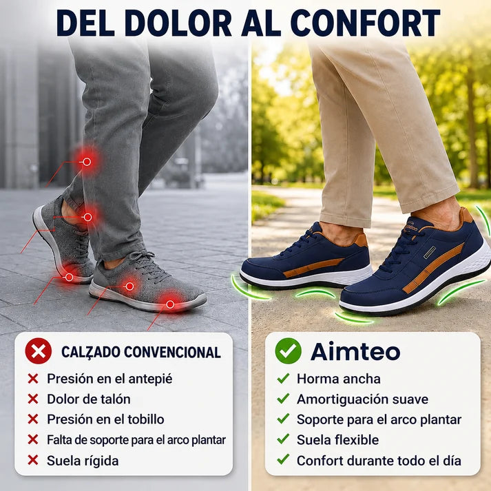 🎁 Oferta especial: 50% de descuento 🎁 Zapatos ortopédicos de cuero para hombre — Cosidos a mano 👟 Impermeables y antideslizantes ✅ Soporte para el arco del pie — Cómodos para caminar