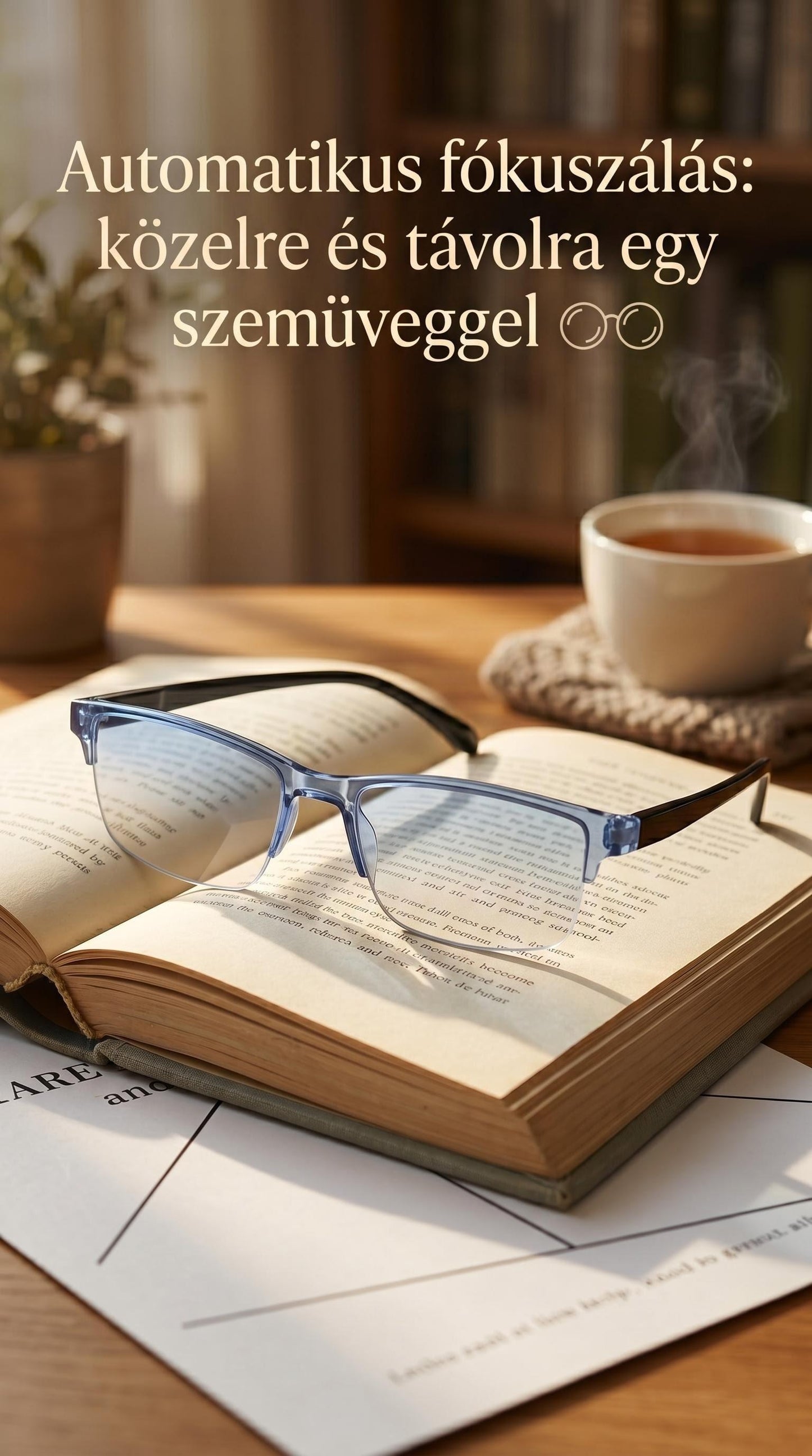 🔥1+1 ingyenes🔍👀 Közelre és távolra is éles látás | Öntérfókuszú olvasószemüveg👓