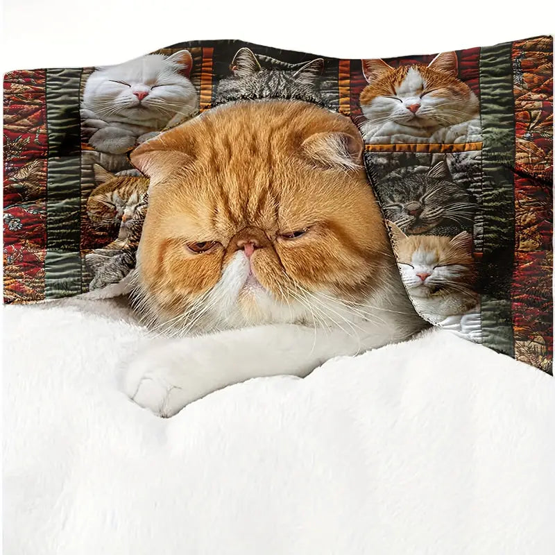 ✨Modern flanel takaró macskamintával - szuper puha és meleg takaró minden évszakra🐾