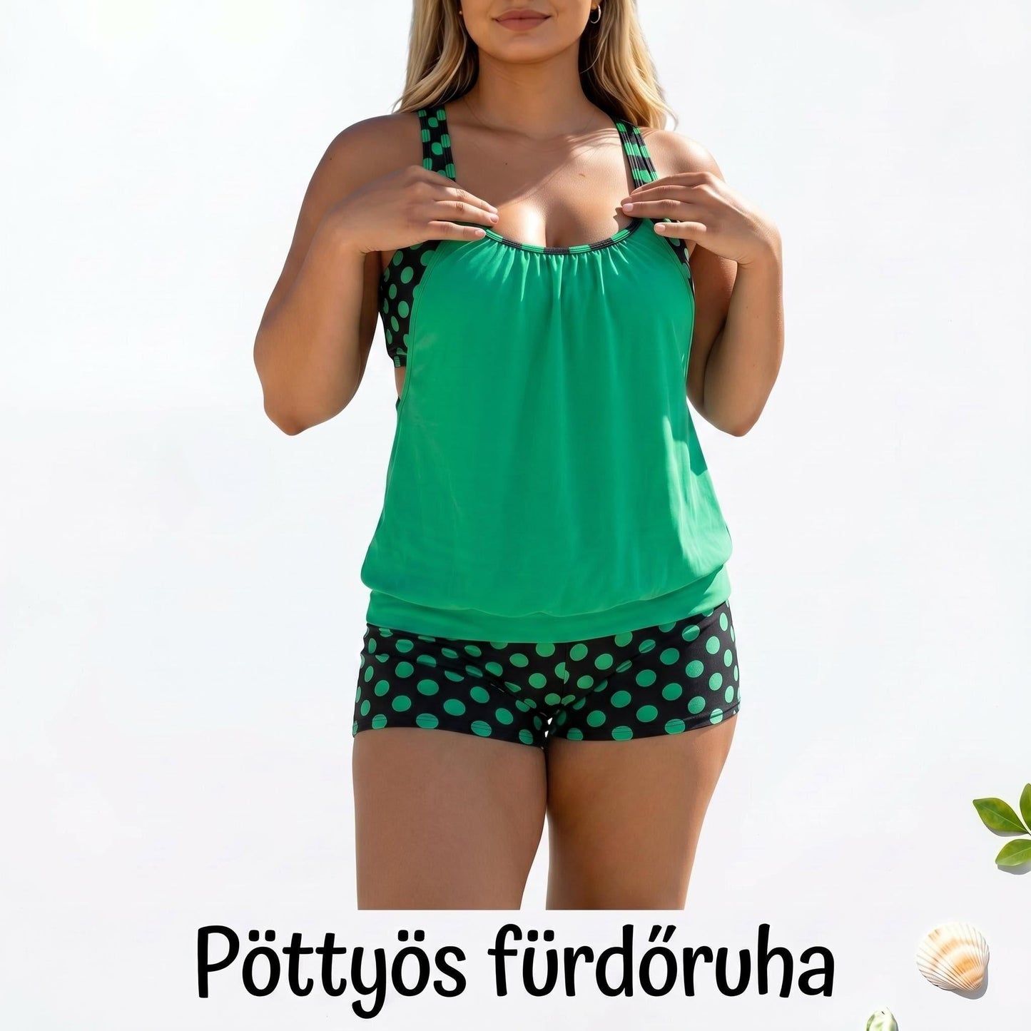 Női pöttyös kétrészes fürdőruha - Stílusos és kényelmes nyári összeállítás! 🌊