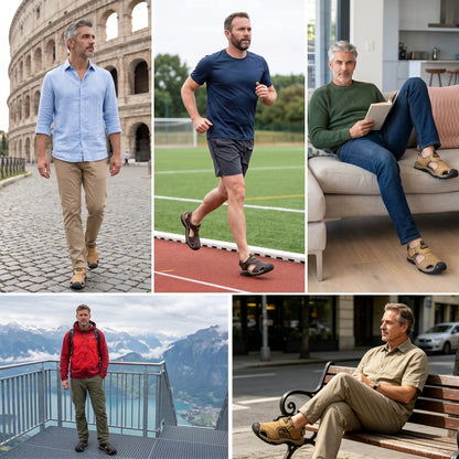 Bstoora|【⏰Nuevas sandalias para hombre, ¡50% de descuento hoy!】 Fabricadas en piel de vacuno de primera calidad, estas sandalias son cómodas, transpirables y alivian la fatiga del pie. Una opción ideal para el verano.