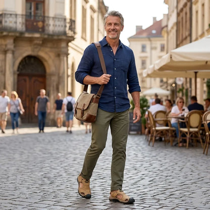 Bstoora|【⏰Nuevas sandalias para hombre, ¡50% de descuento hoy!】 Fabricadas en piel de vacuno de primera calidad, estas sandalias son cómodas, transpirables y alivian la fatiga del pie. Una opción ideal para el verano.