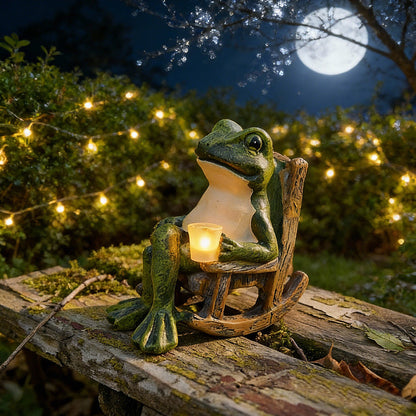 🐸 Aranyos Béka Dísz Virágcserép Szélére – Boros Pohárral