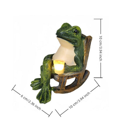 🐸 Aranyos Béka Dísz Virágcserép Szélére – Boros Pohárral