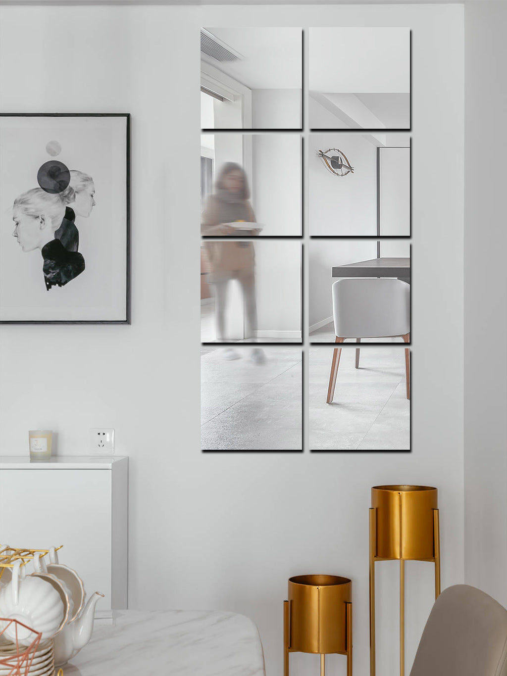 Öntapadós tükrök HD tisztasággal (8 darab, 30×30 cm) | MIRRAZE 4+4 INGYEN