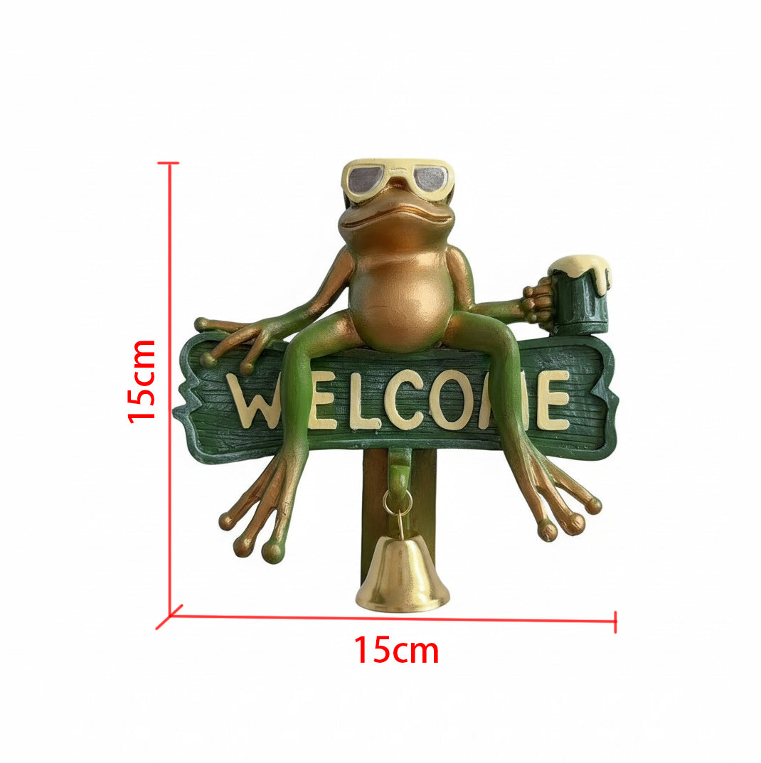 🐸 Aranyos Béka Dísz Virágcserép Szélére – Boros Pohárral