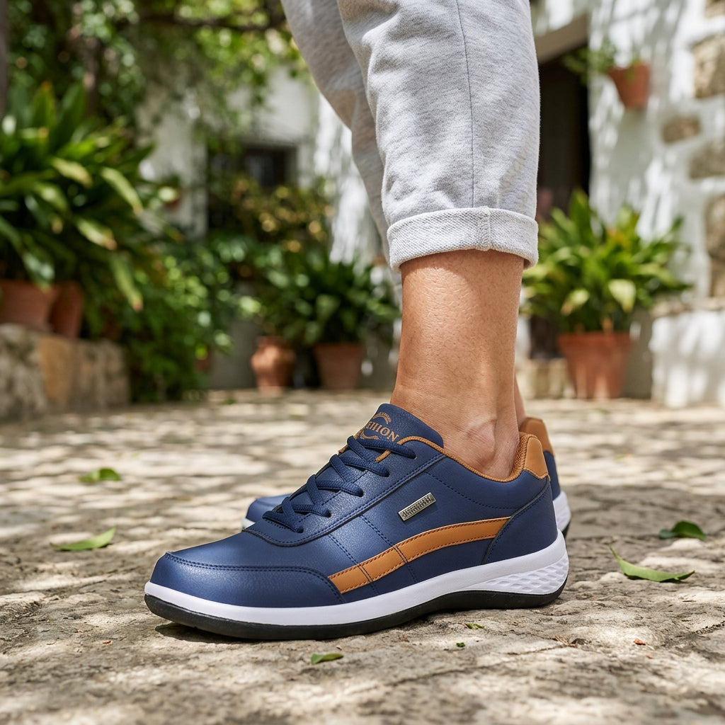 🎁 Oferta especial: 50% de descuento 🎁 Zapatos ortopédicos de cuero para hombre — Cosidos a mano 👟 Impermeables y antideslizantes ✅ Soporte para el arco del pie — Cómodos para caminar