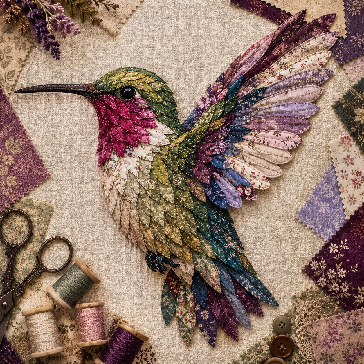 3D Patchwork Madár DIY Kézműves Készlet – Szövetből Készült Élő Madár Alkotás
