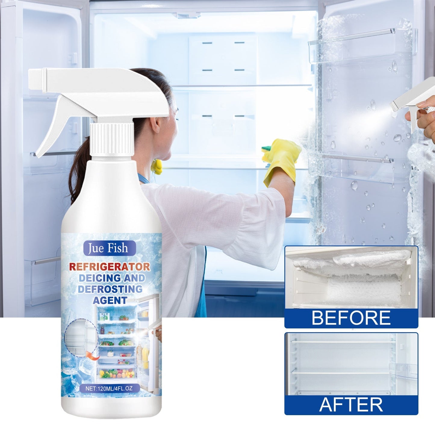 ❄️ Hűtőszékrenény Jelentelenítő Spray – Gyors és Egyszerű Jelentelenítés Várakozás Nélkül! 🧂✨