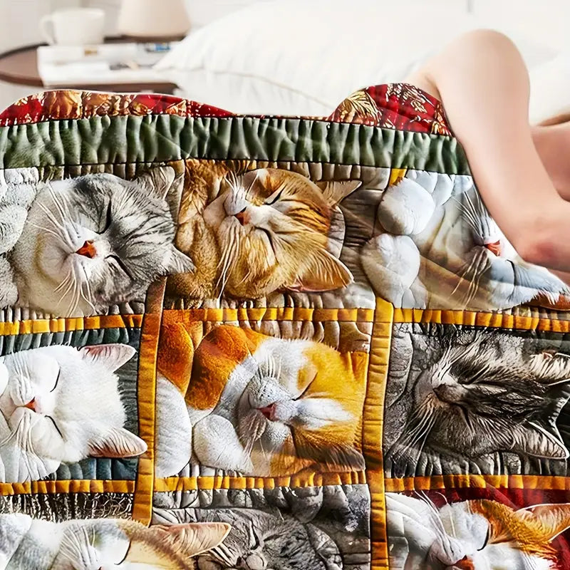 ✨Modern flanel takaró macskamintával - szuper puha és meleg takaró minden évszakra🐾