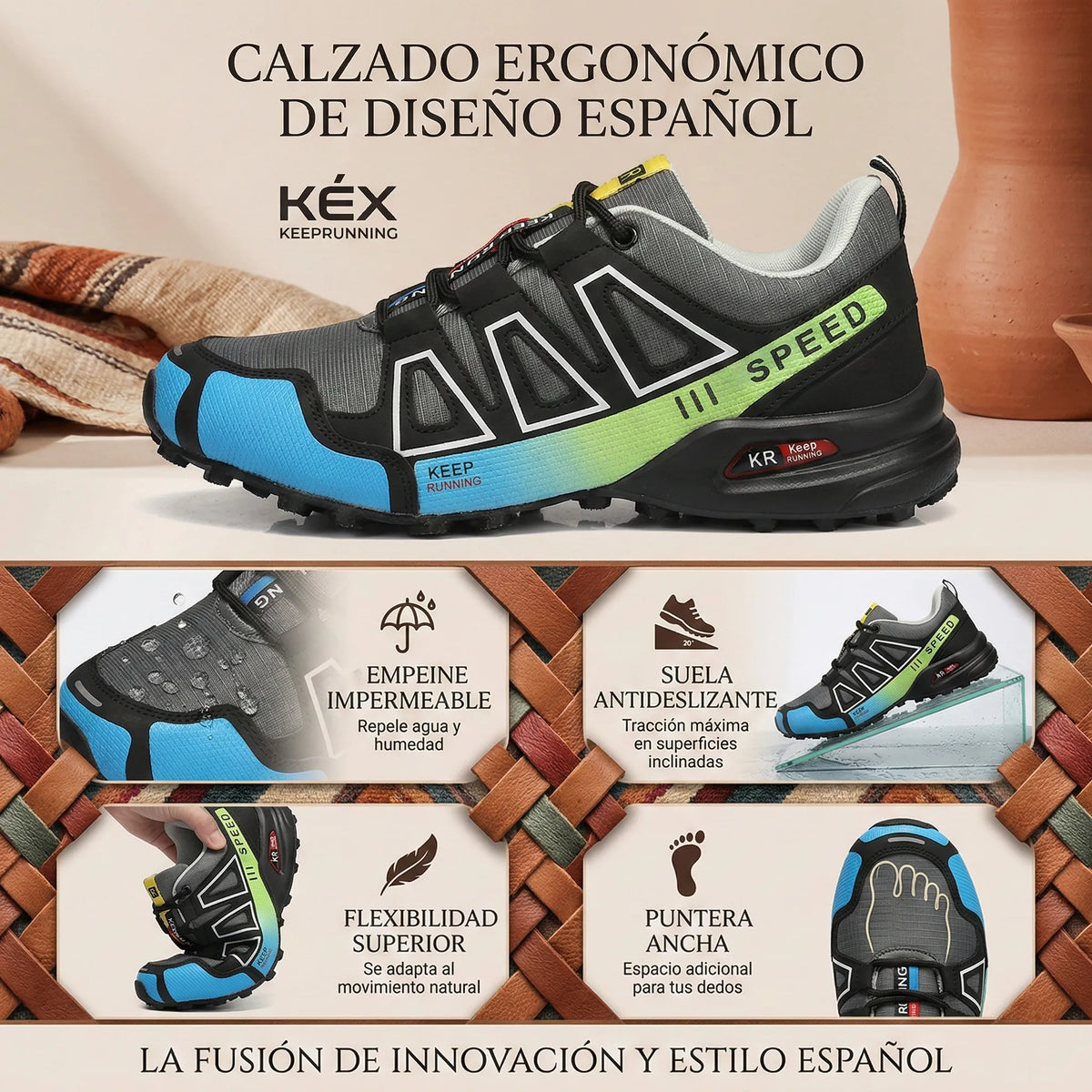 🎉¡Último día! ¡50% de descuento!✅ Zapatos ortopédicos adecuados para personas con problemas en los pies, zapatos de senderismo con soporte que brindan apoyo al arco, alivian el dolor articular y de los pies, son antideslizantes y cómodos.