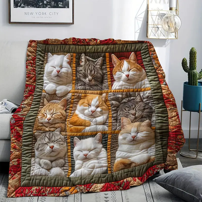 ✨Modern flanel takaró macskamintával - szuper puha és meleg takaró minden évszakra🐾