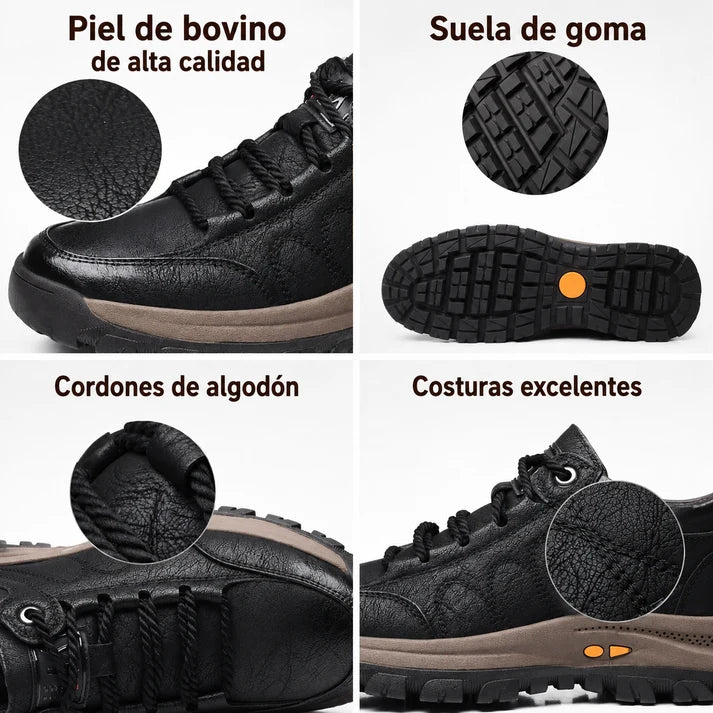 🎁Último día para un 50% de descuento, ¡no te lo pierdas!⏰Hecho de piel de becerro australiana🐂Soporte para el pie: alivia el dolor de pies✅Impermeable y antideslizante, cómodo para caminar.