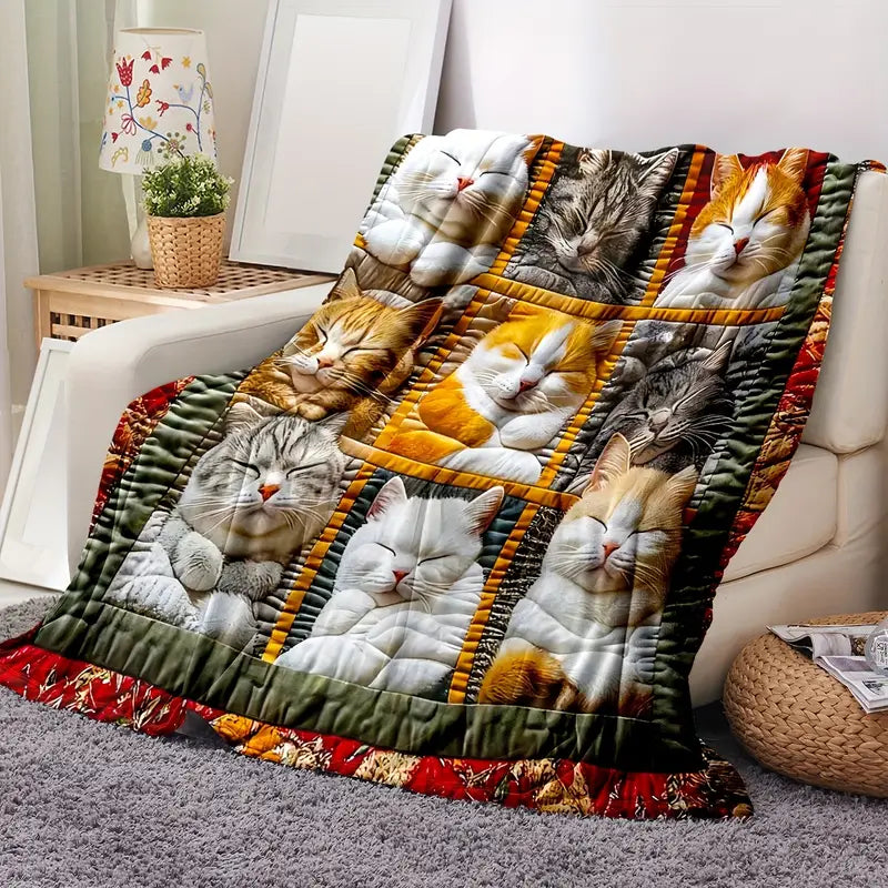 ✨Modern flanel takaró macskamintával - szuper puha és meleg takaró minden évszakra🐾